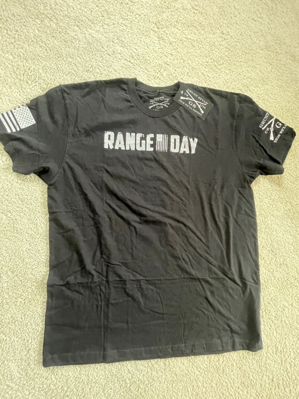 NWT Black Grunt Style Range Day Graphic Tee with Flag XXL